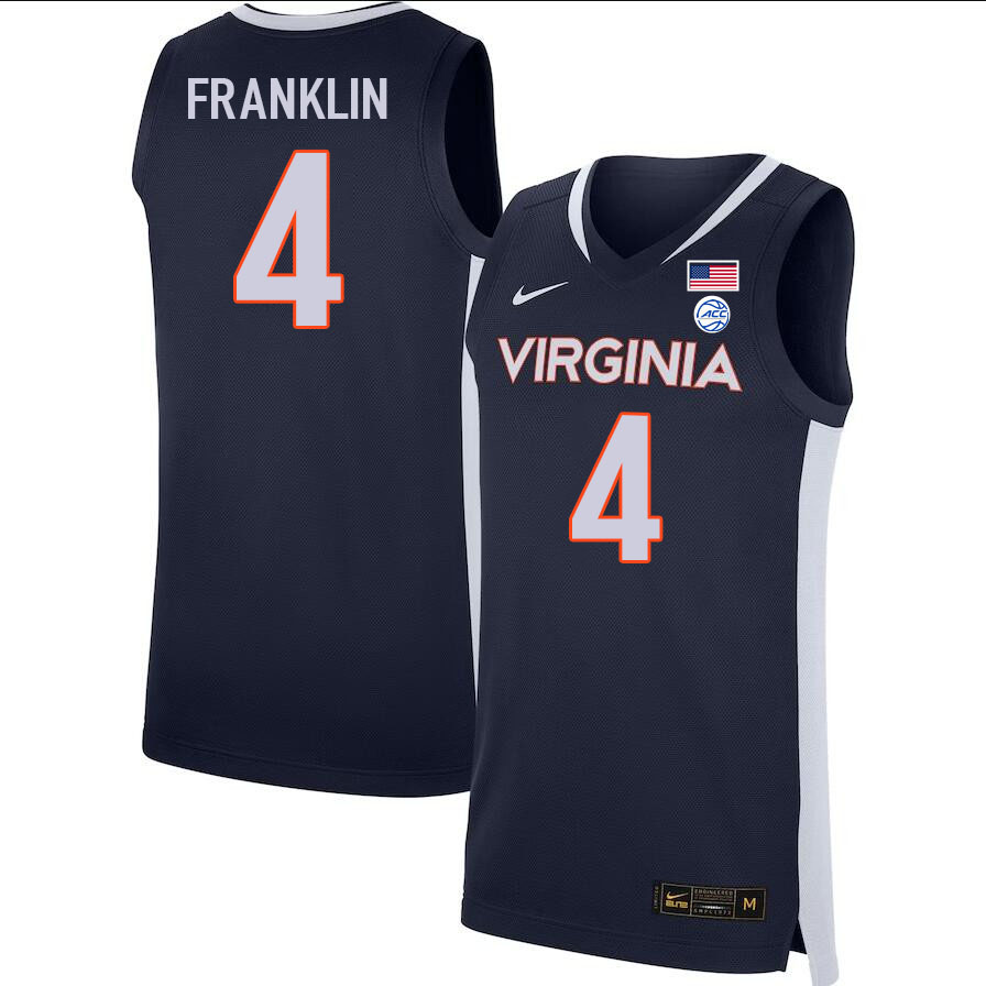 Men #4 Armaan Franklin Virginia Cavaliers College 2022-23 Stitched Basketball Jerseys Sale-Navy